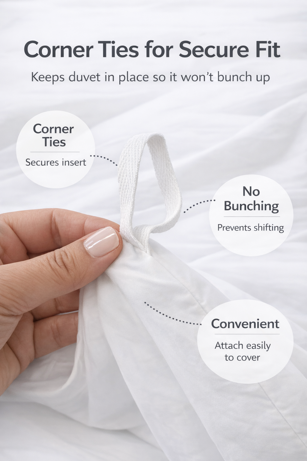 Seraluna Luxe 400 Thread Count 100% Cotton Bedding Set – Crisp White with White or Silver Bratta Stitch