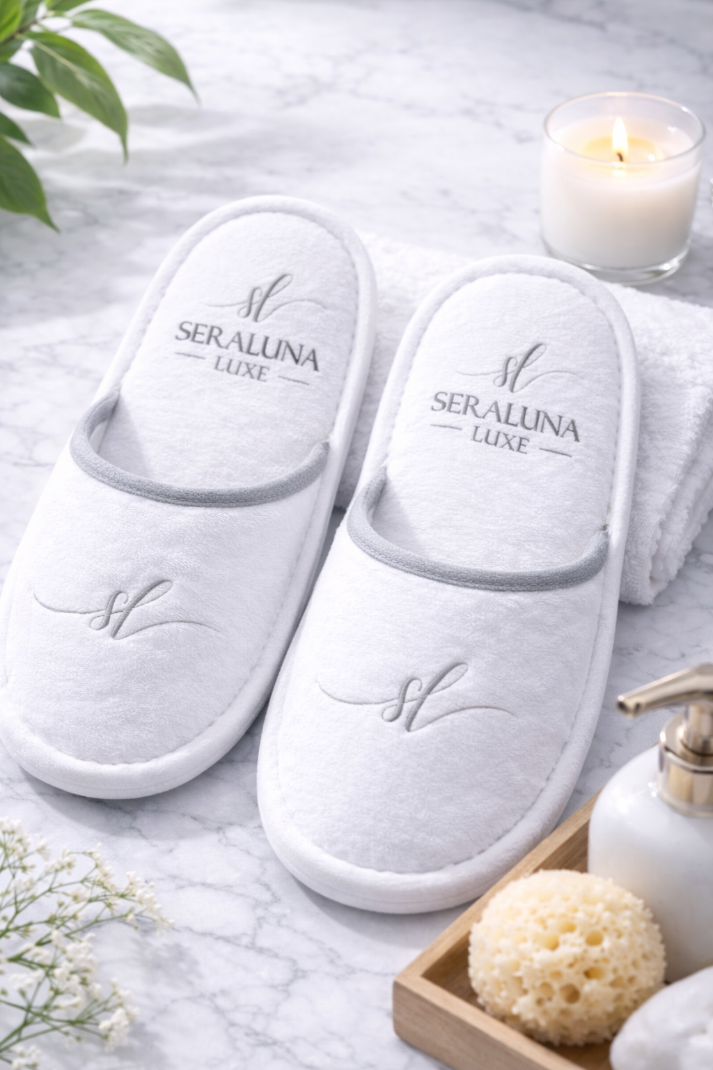 Seraluna Luxe Slippers Cotton – Soft, Comfortable, Hotel & Spa Style