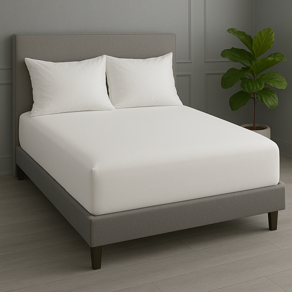 Seraluna Luxe 400 Thread Count 100% Cotton Fitted Sheets – Crisp White