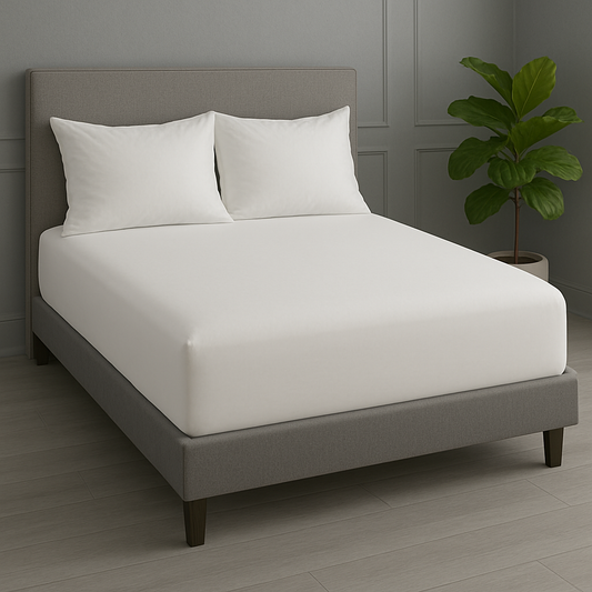 Seraluna Luxe 400 Thread Count 100% Cotton Fitted Sheets – Crisp White