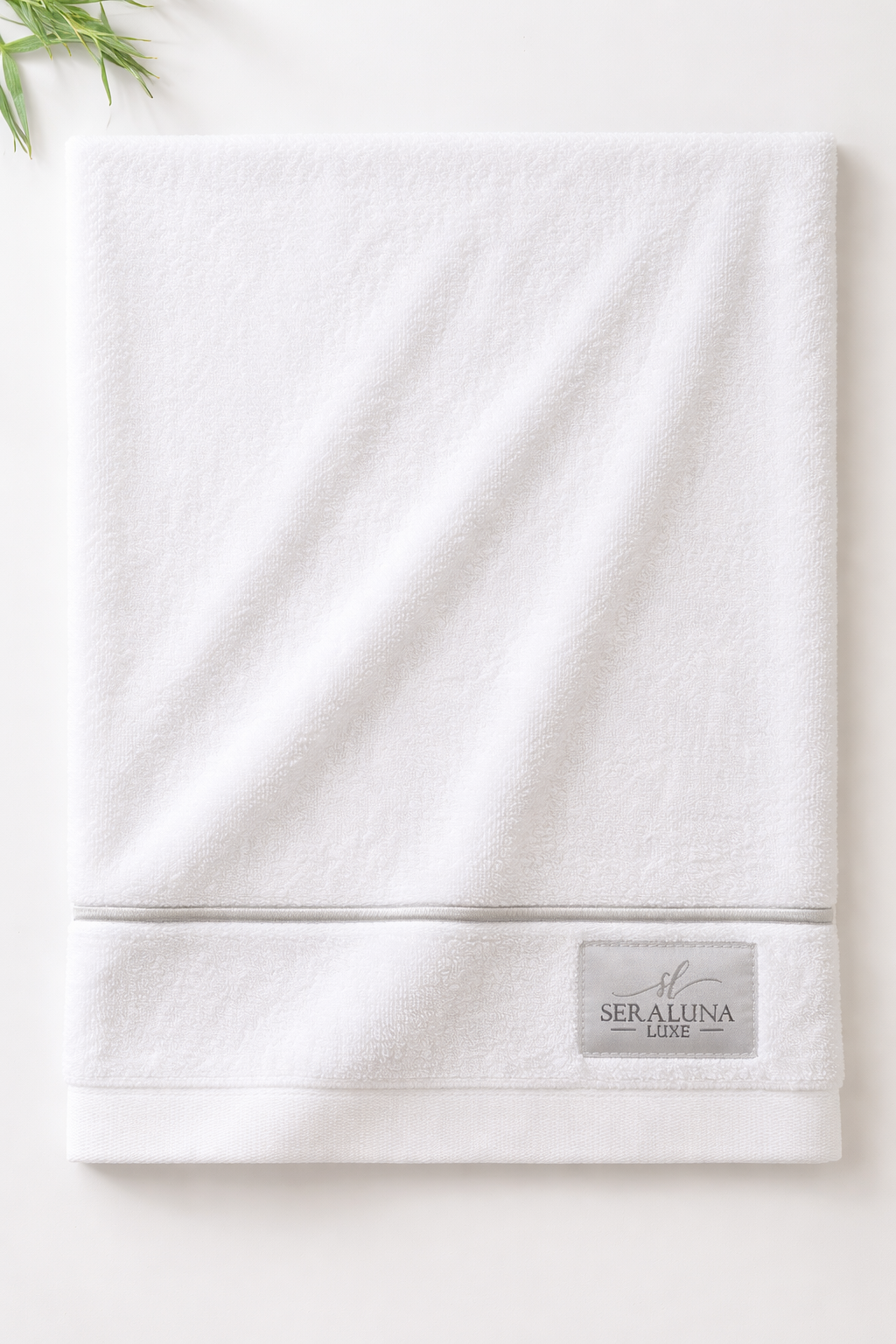Towel Collection – Crisp White with Silver Embroidery