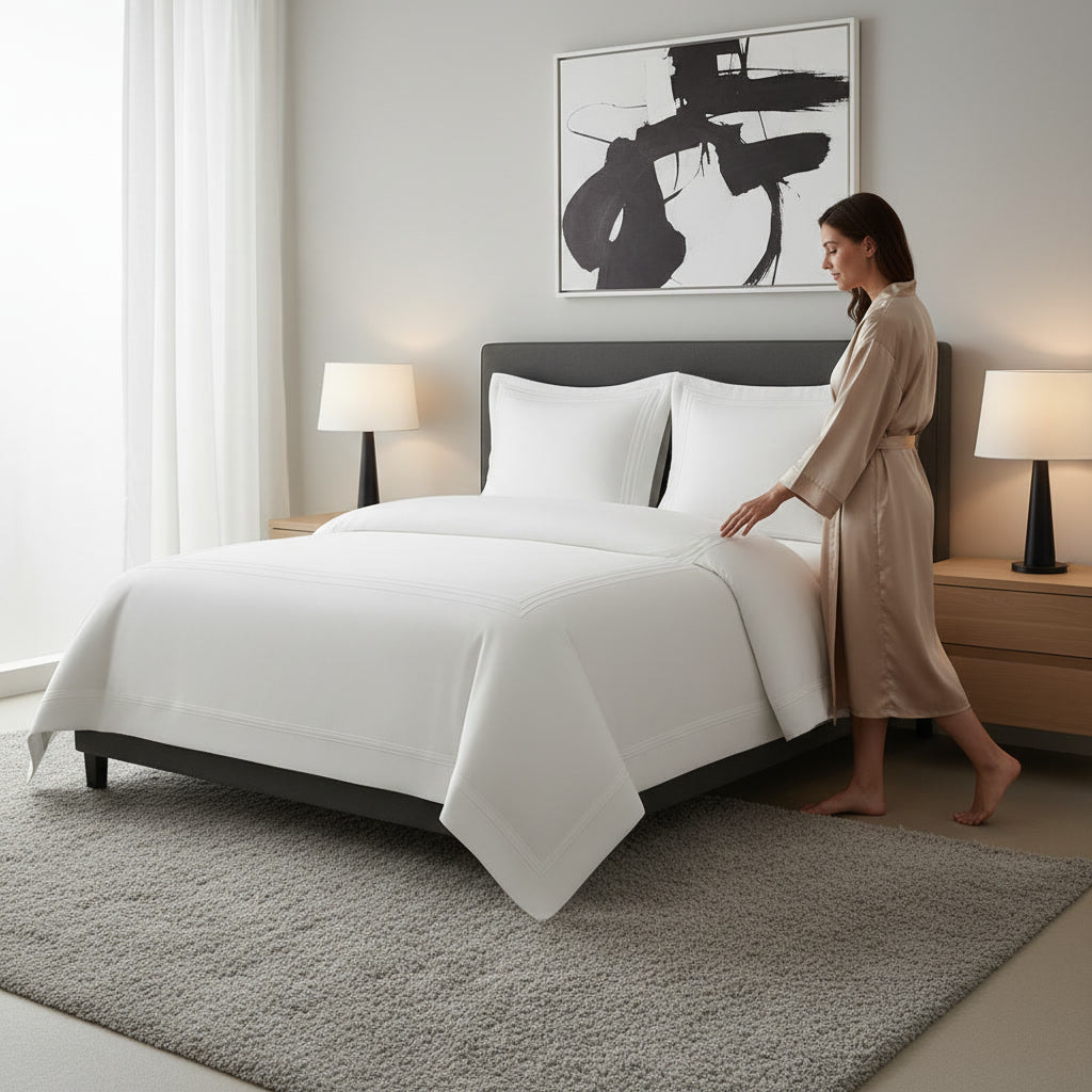 5-Star Hotel Bedding Set — Crisp White
